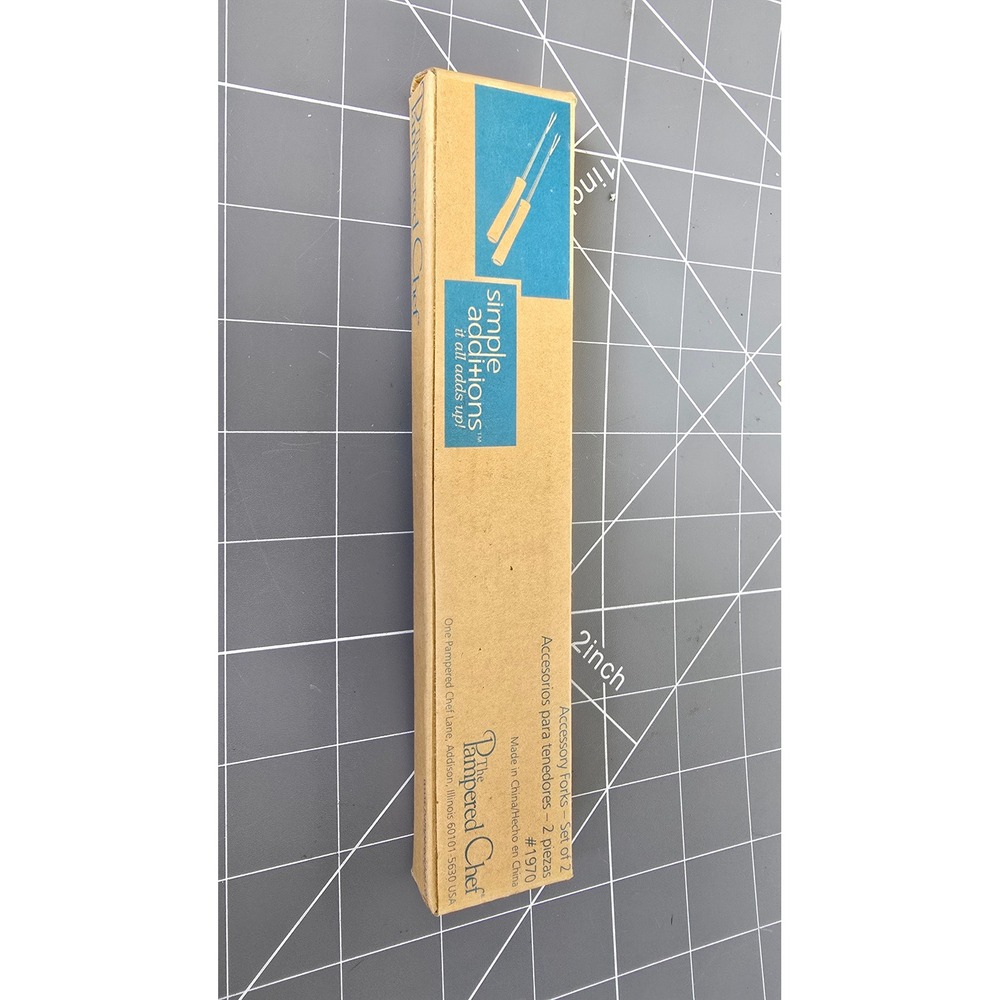 Pampered Chef Simple Additions Accessory Forks Set of 2 White Stainless 1970